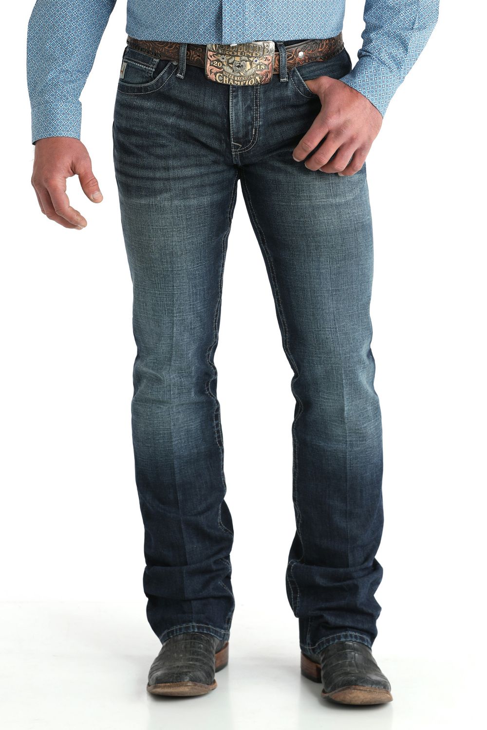 CINCH MEN'S IAN SLIM FIT BOOT CUT JEAN - DARK STONE