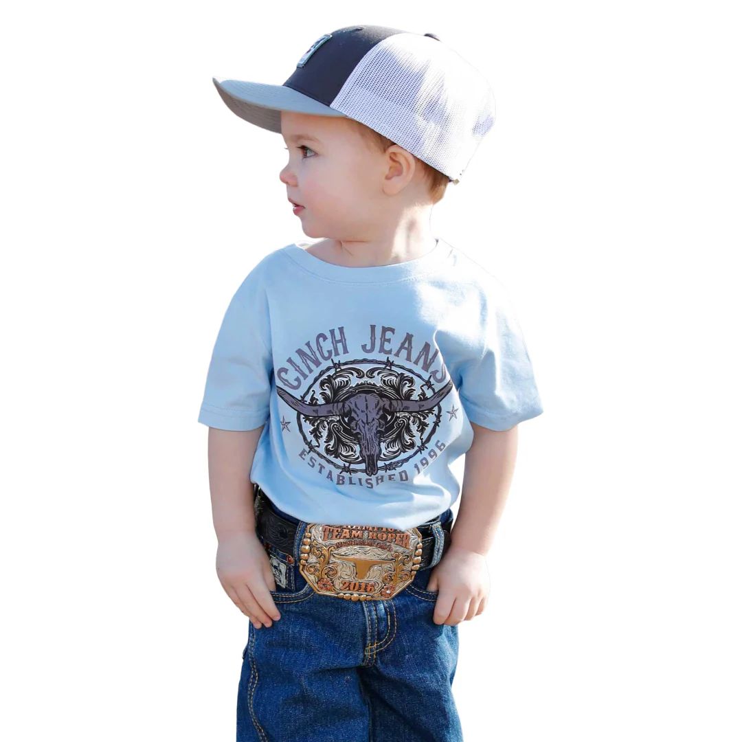 CINCH TODDLER BOYS' SHORT SLEEVE TEE - LIGHT BLUE