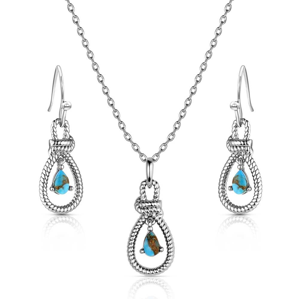 MONTANA SILVERSMITHS TURQUOISE TEAR DROP JEWELRY SET