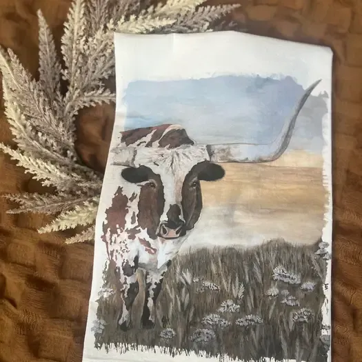 DOLLY ESTELLE TEA TOWEL - BART THE LONGHORN