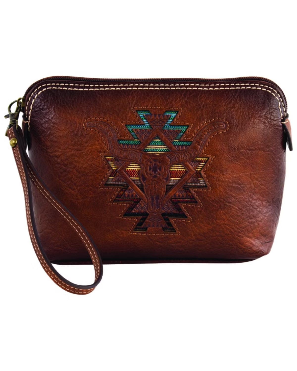 CATCHFLY WOMEN'S COSMETIC POUCH - BROWN SOUTHWESTERN