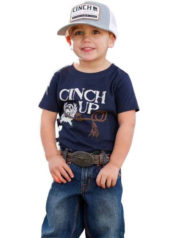 CINCH TODDLER BOYS' SHORT SLEEVE CINCH UP GRAPHIC TEE - NAVY