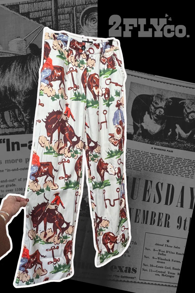 2 FLY CO. WOMEN'S CATTLE CHAPS TROUSER - WHITE