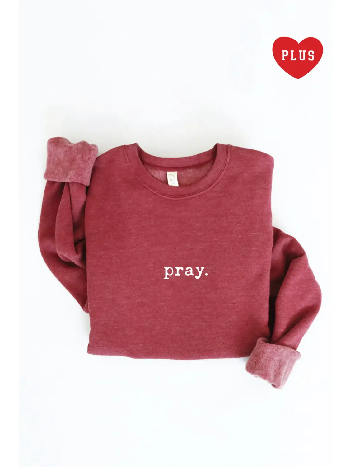 OAT COLLECTIVE WOMEN'S PRAY. CREW SWEATSHIRT - MAROON