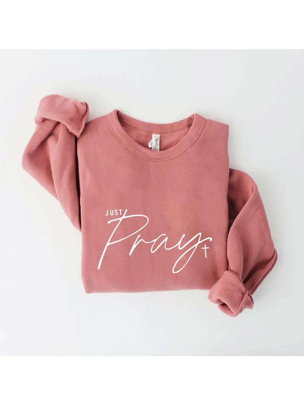 OAT COLLECTIVE WOMEN'S JUST PRAY CREW SWEATSHIRT - MAUVE