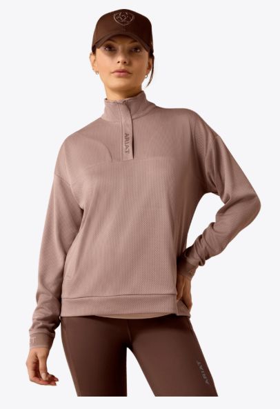 ARIAT WOMEN'S BREATHE 1/2 ZIP SWEATSHIRT - ANTLER
