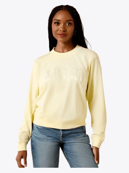 ARIAT WOMEN'S ESSENTIAL CREW SWEATSHIRT - PEAR SORBET