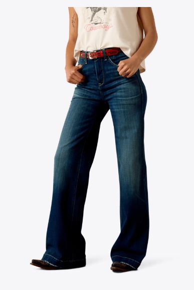 ARIAT WOMEN'S ULTRA HIGH RISE PENELOPE WIDE LEG JEAN - LAKEWOOD