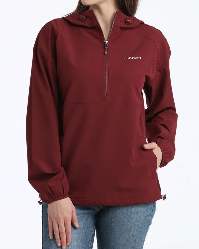 CINCH WOMEN'S 1/2 ZIP PULLOVER - BURGUNDY