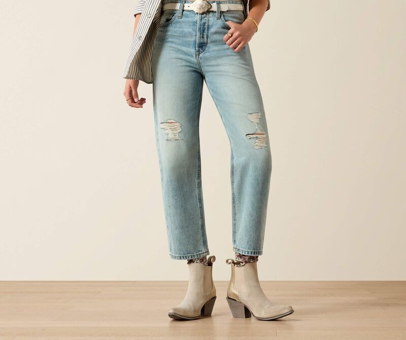 ARIAT WOMEN'S ULTRA HIGH RISE TOMBOY RELAXED STRAIGHT LEG JEAN - SARATOGA