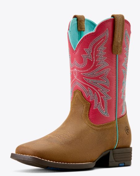 ARIAT GIRLS' WESTWOOD WIDE SQUARE TOE WESTERN BOOT - WICKER