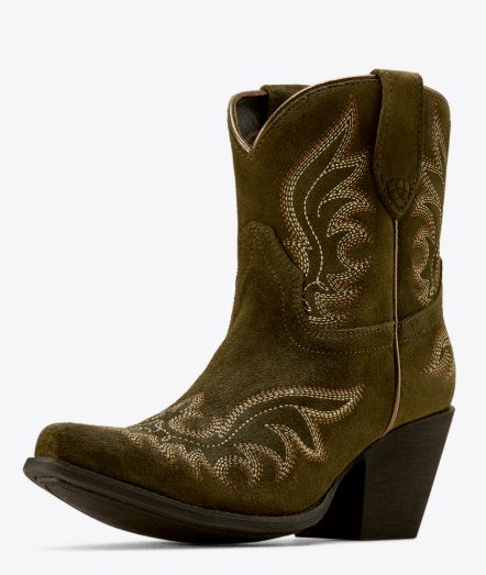 ARIAT WOMEN'S CHANDLER WESTERN BOOT - SOFT OLIVE SUEDE