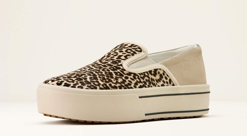ARIAT WOMEN'S SKYLAR SLIP ON SHOE - CREAM CHEETAH HAIR ON