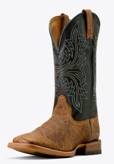 ARIAT MEN'S COWHAND WIDE SQUARE TOE COWBOY BOOT - SMOKED TAN
