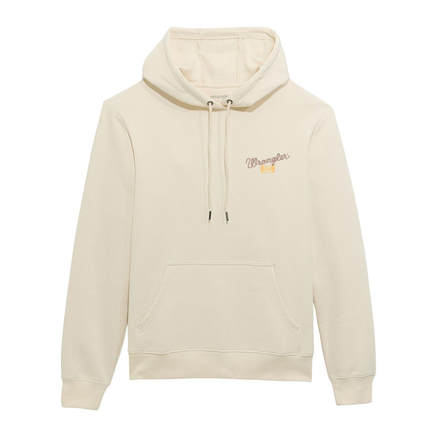 WRANGLER MEN'S WESTERN REGULAR FIT HOODED SWEATSHIRT - ANTIQUE WHITE