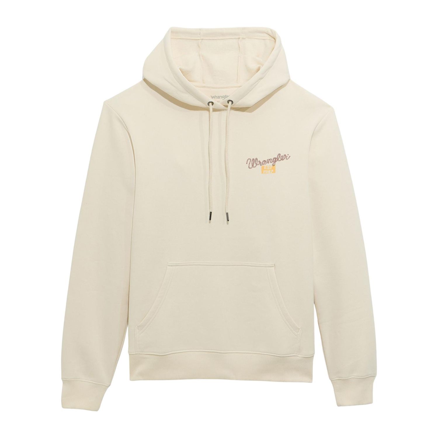 WRANGLER MEN'S WESTERN REGULAR FIT HOODED SWEATSHIRT - ANTIQUE WHITE