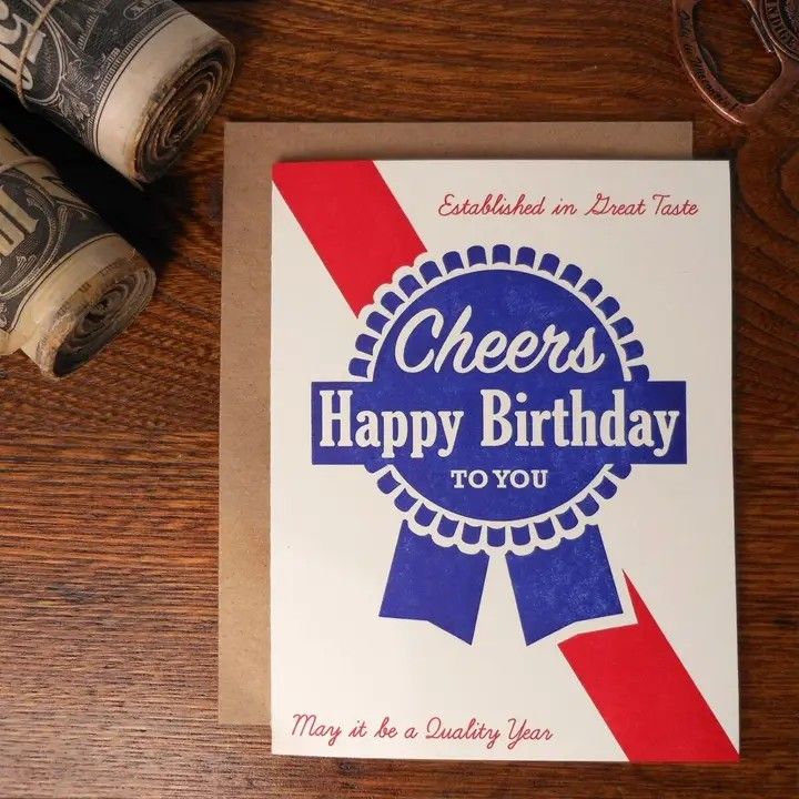 BLUE RIBBON BIRTHDAY CARD