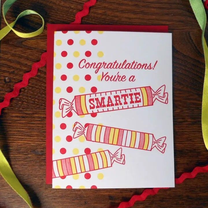 A. FAVORITE DESIGN YOU'RE A SMARTIE - GRADUATION CARD GREETING CARD