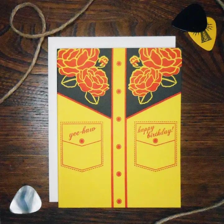 A. FAVORITE DESIGN YEE-HAW BIRTHDAY CARD GREETING CARD
