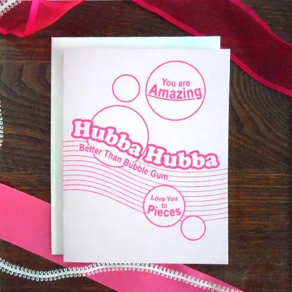 A. FAVORITE DESIGN HUBBA HUBBA - LETTERPRESS CARD GREETING CARD