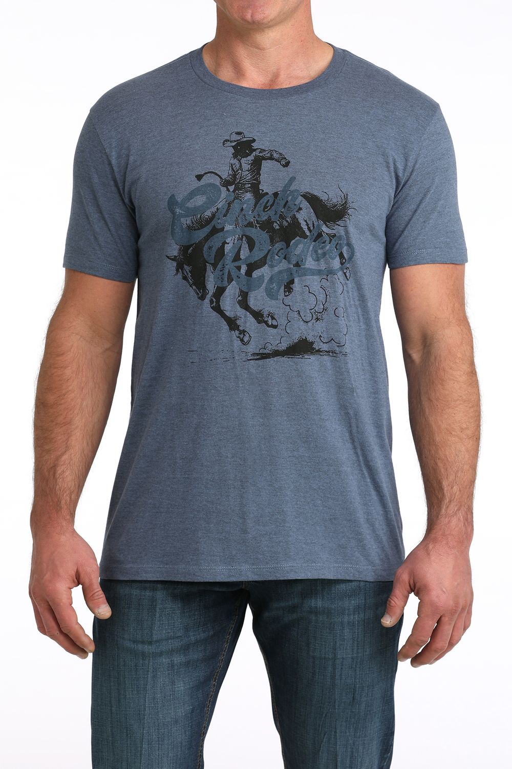 CINCH MEN'S SHORT SLEEVE CINCH RODEO TEE - BLUE