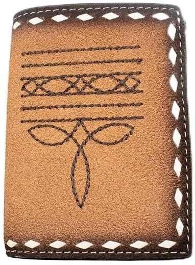 3D MEN'S TRIFOLD WALLET - BOOTSTITCH/TAN