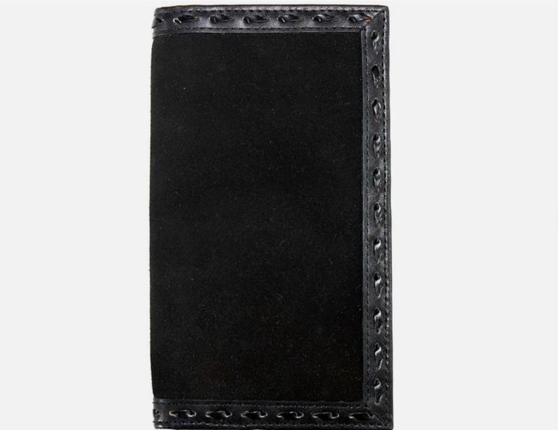 3D MEN'S RODEO WALLET - BLACK ROUGHOUT/BUCKSTITCH