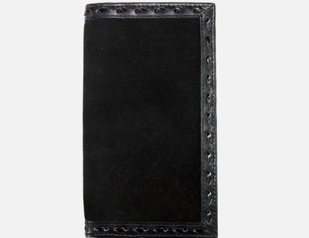 3D MEN'S RODEO WALLET - BLACK ROUGHOUT/BUCKSTITCH