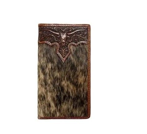 3D MEN'S RODEO WALLET - CALF HAIR/LONGHORN OVERLAY