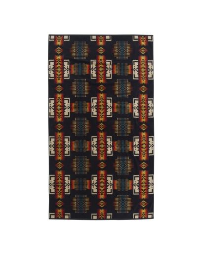 PENDLETON JACQUARD OVERSIZED SPA TOWEL, COLOR: BLACK