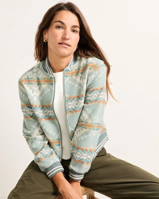 PENDLETON WOMEN'S WOOL BRIDGE CREEK BOMBER JACKET - BRIDGE CREEK SHALE