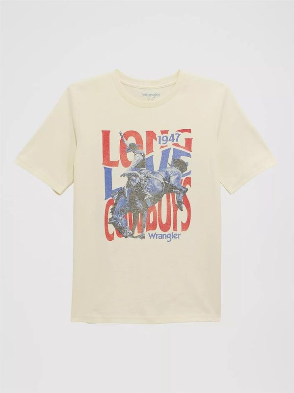 WRANGLER KIDS' SHORT SLEEVE GRAPHIC TEE - ANTIQUE WHITE