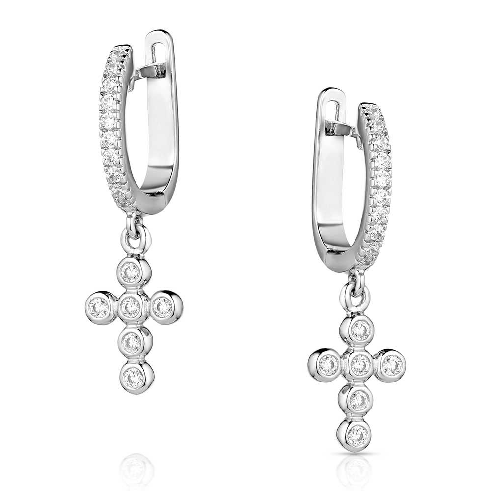 MONTANA SILVERSMITHS WOMEN'S EARRINGS - SIMPLE CRYSTAL CROSS