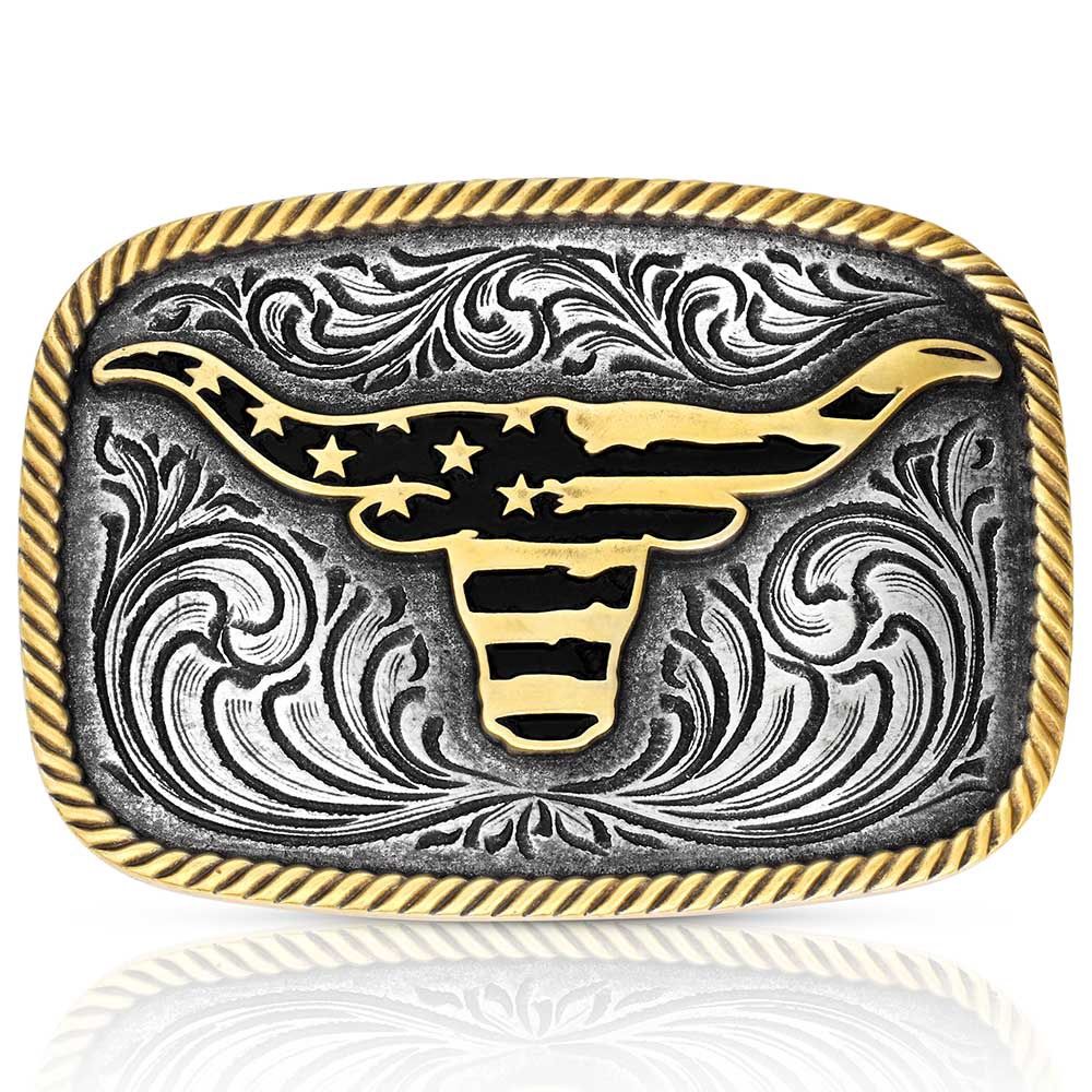 MONTANA SILVERSMITHS ATTITUDE BUCKLE - WESTERN PATRIOTIC