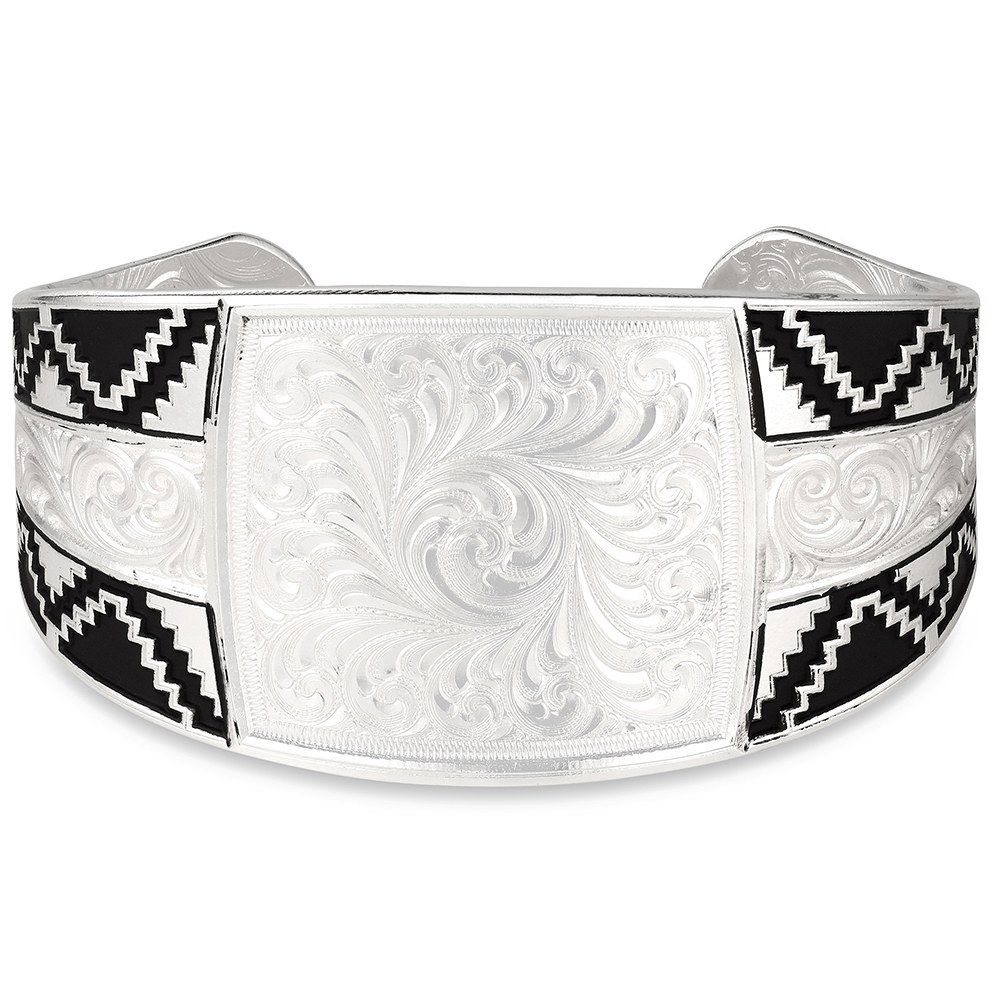 MONTANA SILVERSMITHS - BRACELET - SILVER AZTEC WIDE CUFF
