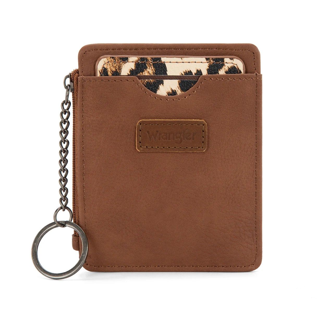 WRANGLER CARD CASE WALLET - BROWN LEOPARD