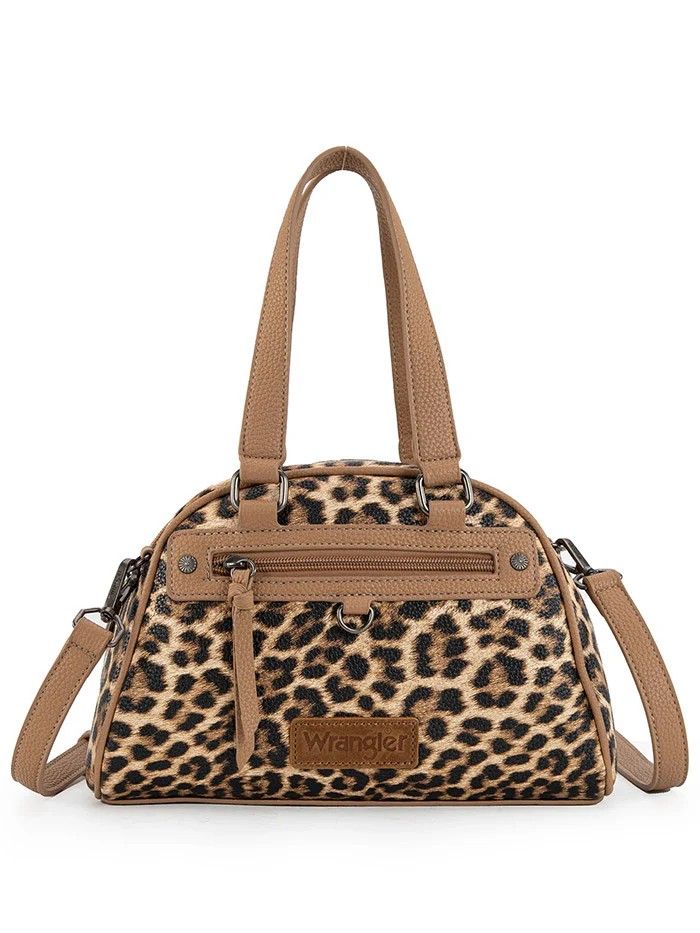 WRANGLER PURSE - SATCHEL - BROWN LEAOPARD