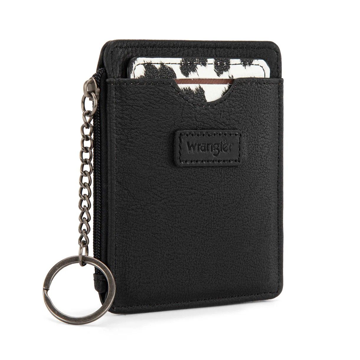 WRANGLER CARD CASE WALLET - BLACK LEOPARD