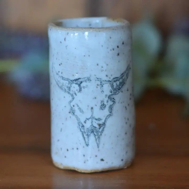 MUD &amp; MAKER TINY TUMBLER - CATTLE SKULL