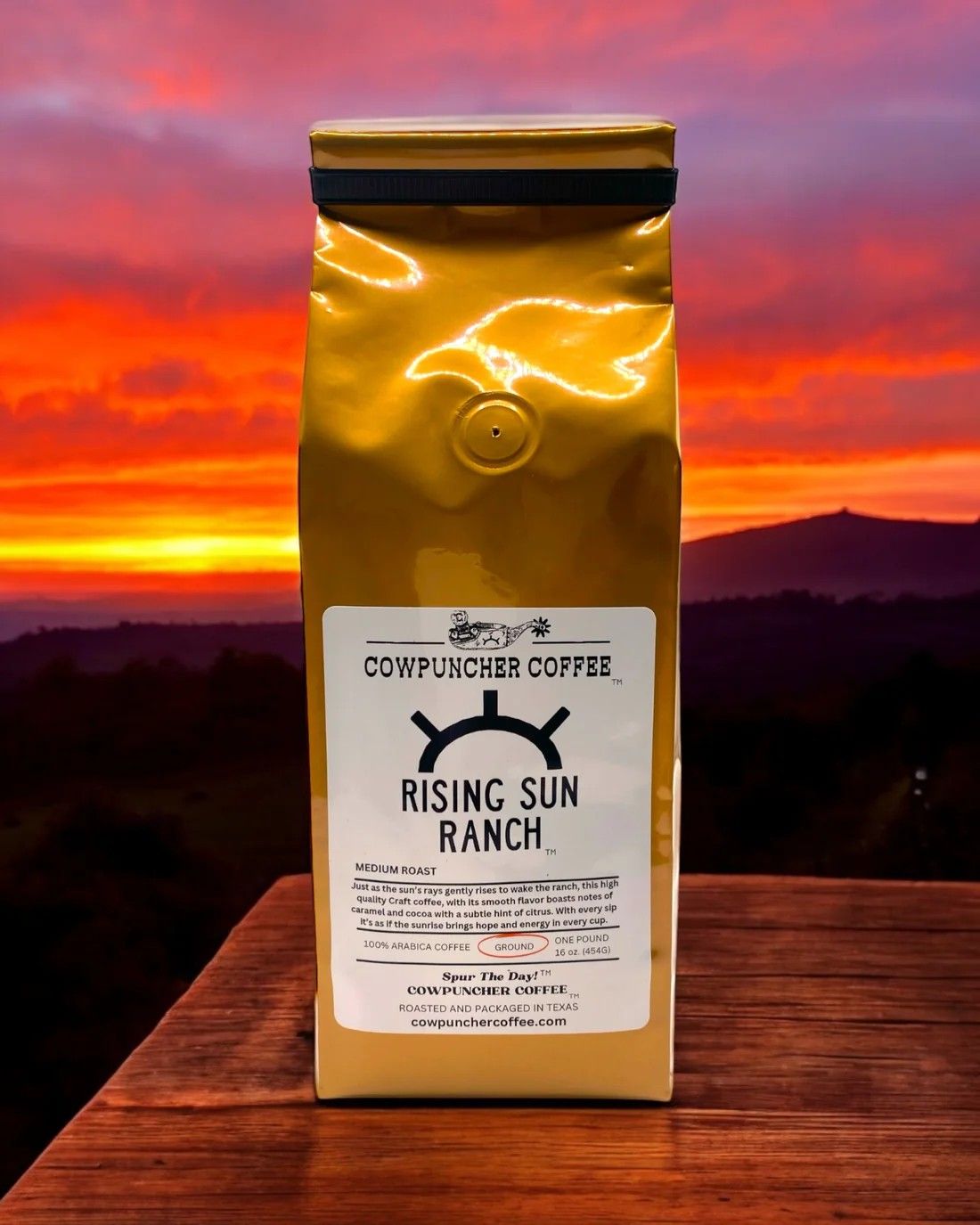 COWPUNCHER COFFEE "RISING SUN RANCH" GROUND MEDIUM ROAST COFFEE