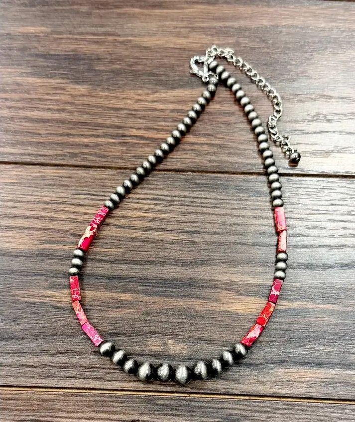 ISAC TRADING INC 18" NAVAJO GEMSTONE NECKLACE