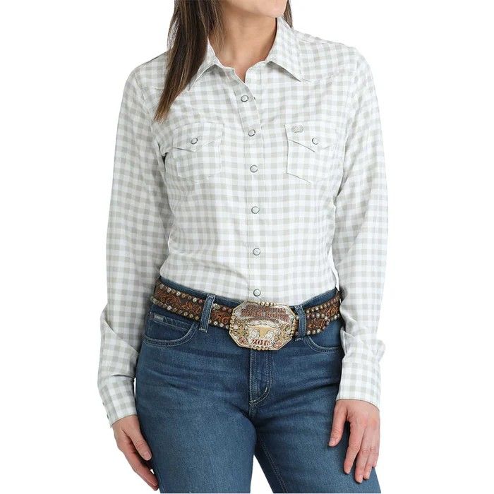 CINCH WOMEN'S LONG SLEEVE ARENAFLEX PEARL SNAP SHIRT - WHITE