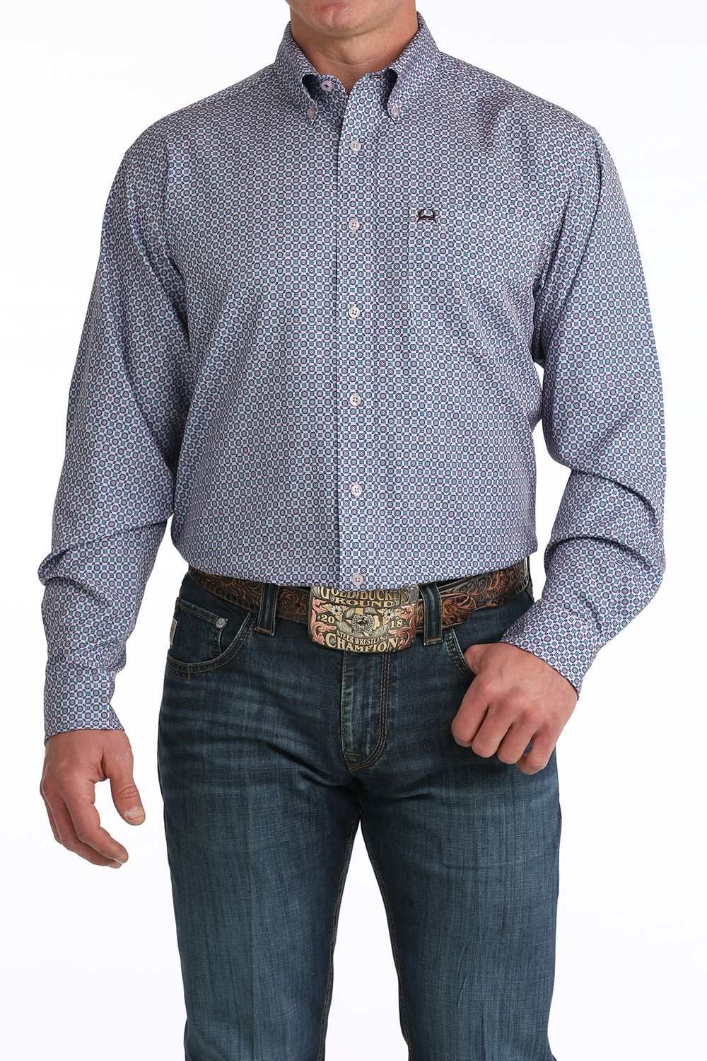 CINCH MEN'S LONG SLEEVE ARENAFLEX BUTTON SHIRT - LILAC