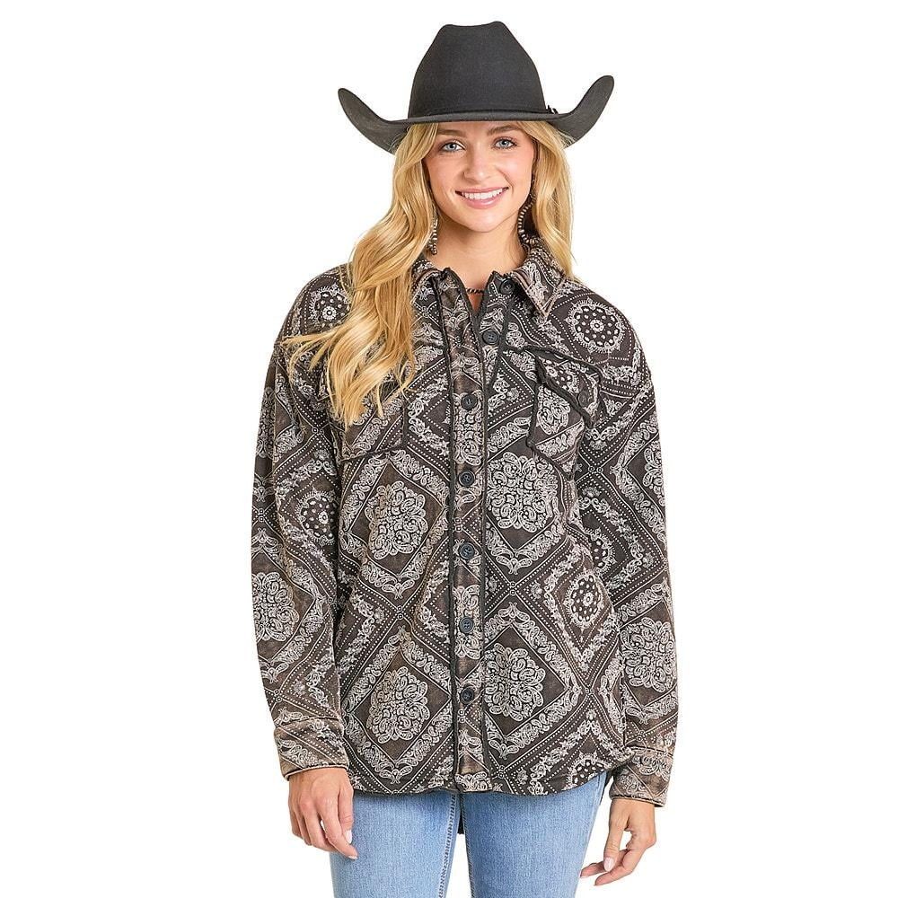 ROCK &amp; ROLL DENIM BANDANA PRINT SHACKET
