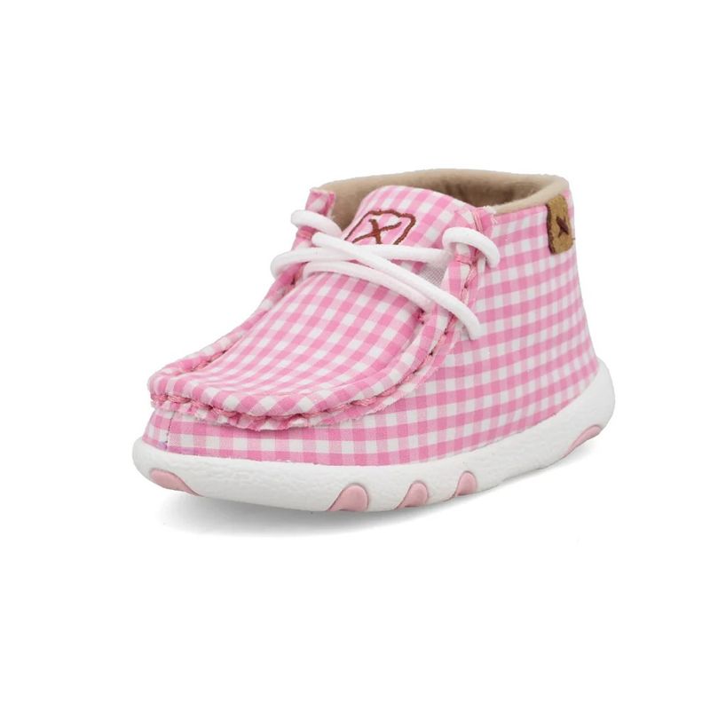 TWISTED X INFANT GIRLS' CHUKKA DRIVING MOC - PINK GINGHAM