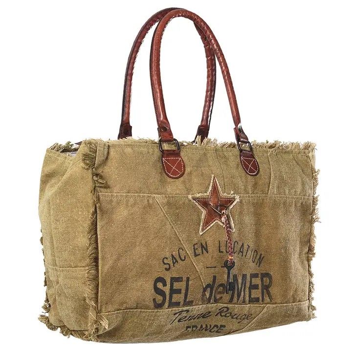 LS WESTERN WEEKENDER SIZE UPCYCLED CANVAS BAG