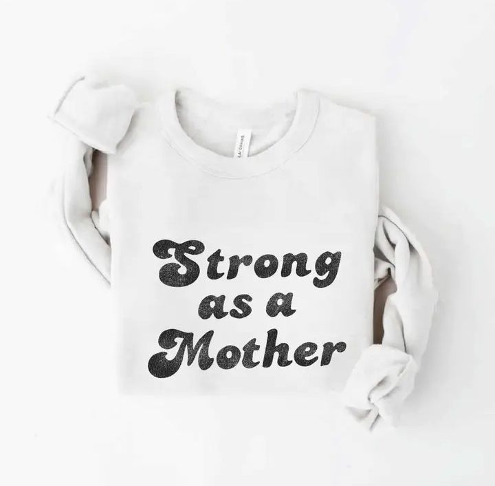 OAT COLLECTIVE STRONG AS A MOTHER CREW SWEATSHIRT - VINTAGE WHITE