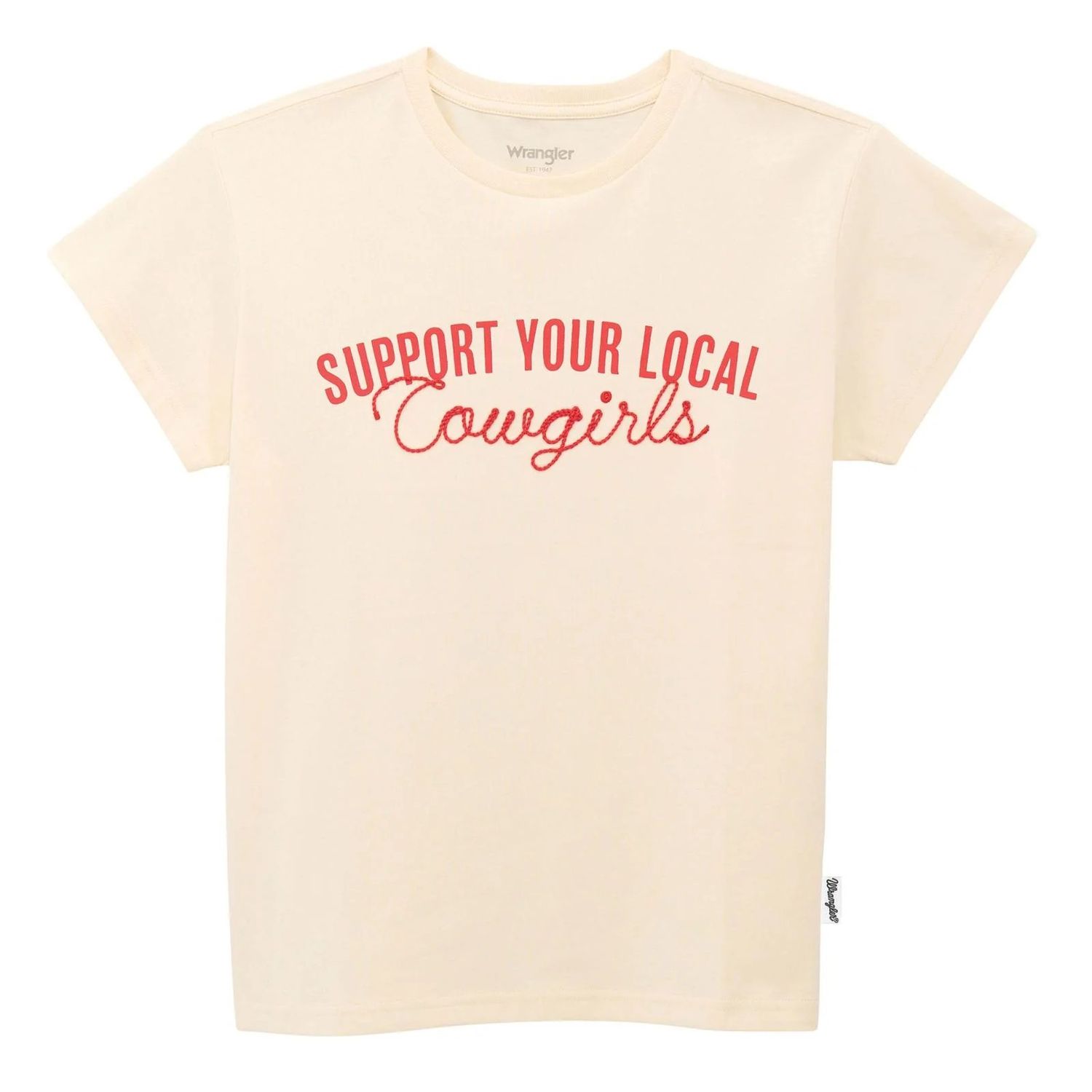WRANGLER WOMEN'S RETRO SHORT SLEEVE TEE SHIRT - ANTIQUE WHITE
