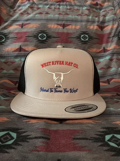 WEST RIVER HAT CO. HARD TO TAME SNAPBACK TRUCKER CAP - GREY/BLACK/RED/WHITE/BLUE