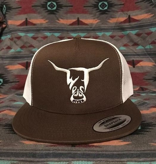 WEST RIVER HAT CO. LOGO SNAPBACK TRUCKER CAP - BROWN/WHITE/WHITE